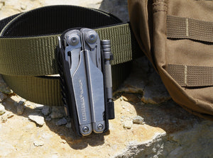 Holster for Leatherman Surge, Closed Loop 3d printed Shown with optional bit extender holder.