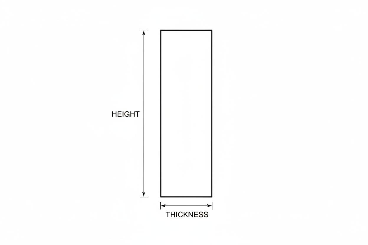 Height is fine, thickness should be less wide than the height