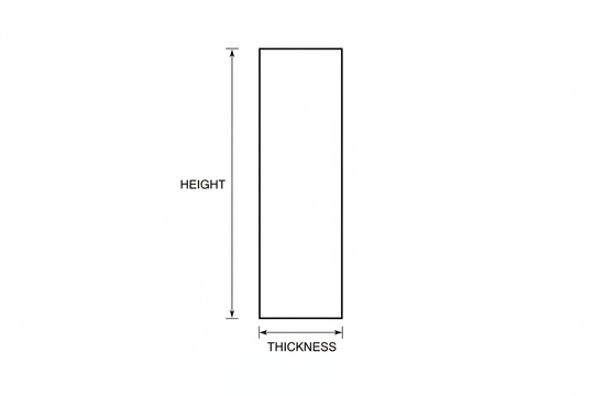 Height is fine, thickness should be less wide than the height