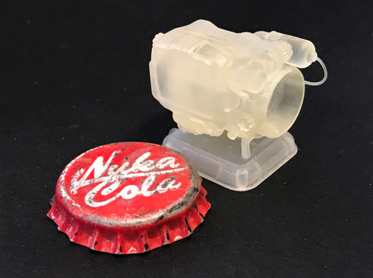 Pip-Boy 3000 Mk IV, One Sixth Scale 3d printed Bottle cap shown for scale